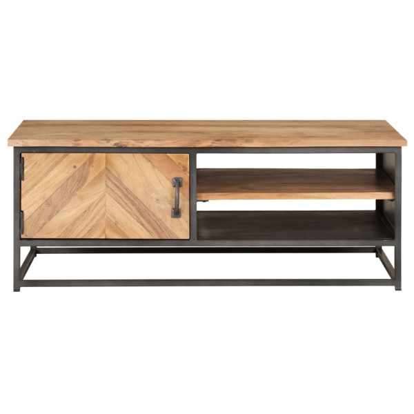 Stolik Kawowy Ława Stół Drewniany 90x50x35 Przegrody Drzwiczki Do Salonu 737019