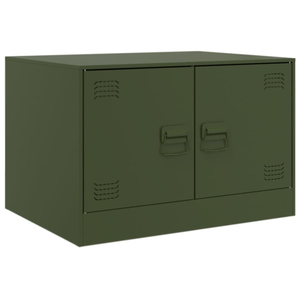 Stolik Kawowy Ława Stół Oliwkowa Zieleń Metalowy 67x50x44 Drzwiczki 735584