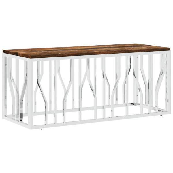 Stolik Kawowy Ława Stół Srebrny 110x45x45 Do Salonu Do Pokoju 735776