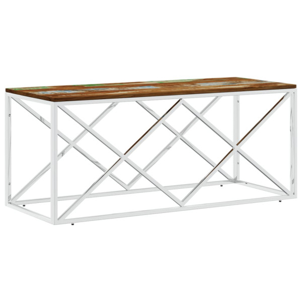 Stolik Kawowy Ława Stół Srebrny 110x45x45 Do Salonu Do Pokoju 736364