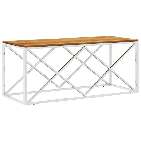 Stolik Kawowy Ława Stół Srebrny 110x45x45 Do Salonu Do Pokoju 736497