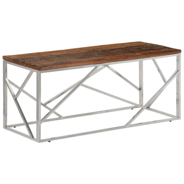 Stolik Kawowy Ława Stół Srebrny 110x45x45 Do Salonu Do Pokoju 738004