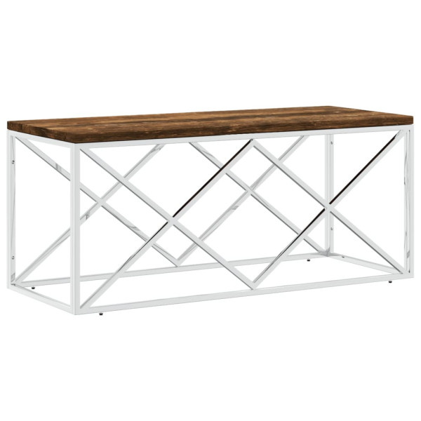 Stolik Kawowy Ława Stół Srebrny 110x45x45 Do Salonu Do Pokoju 735249