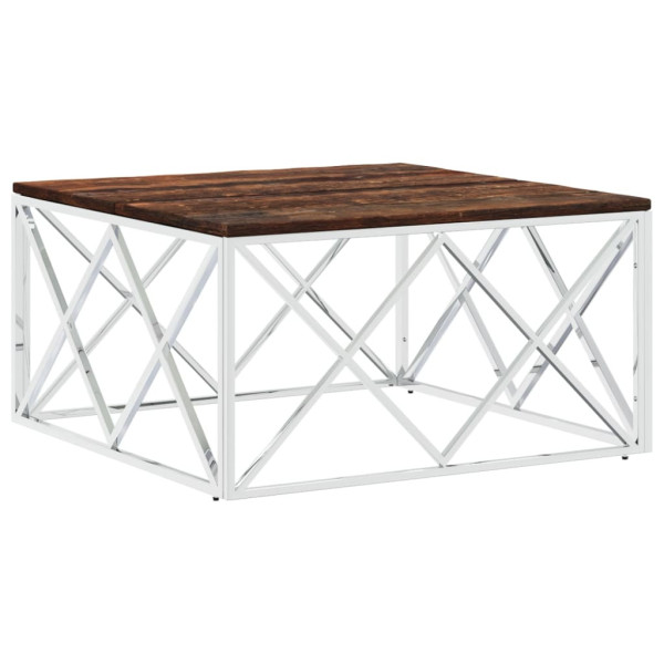 Stolik Kawowy Ława Stół Srebrny 80x80x40 Do Salonu Do Pokoju 730076