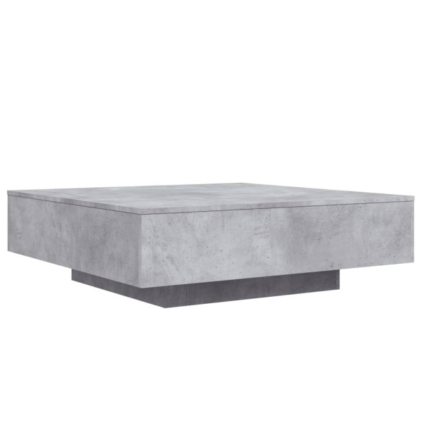 Stolik Kawowy Ława Stół Szary 100x100x31 Oświetlenie Led Do Salonu 735065