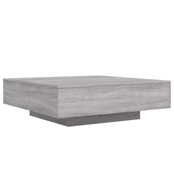 Stolik Kawowy Ława Stół Szary 100x100x31 Oświetlenie Led Do Salonu 732373