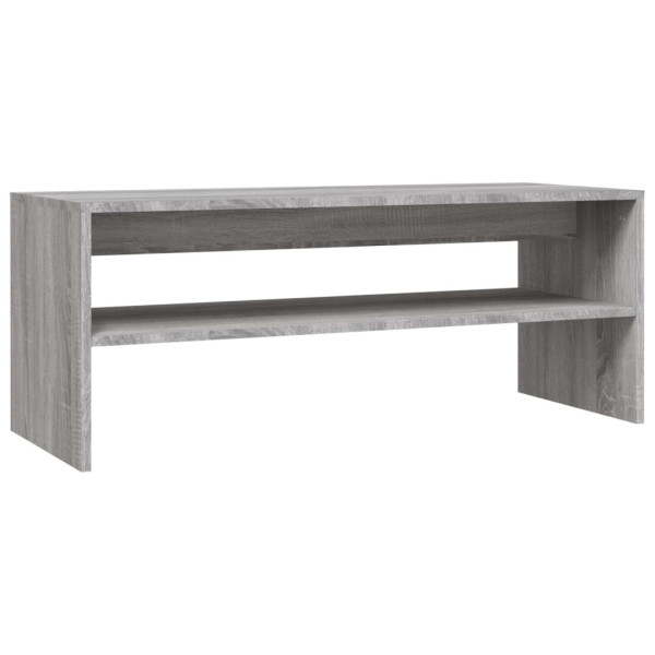 Stolik Kawowy Ława Stół Szary 100x40x40 Półka Do Salonu Do Pokoju 749001