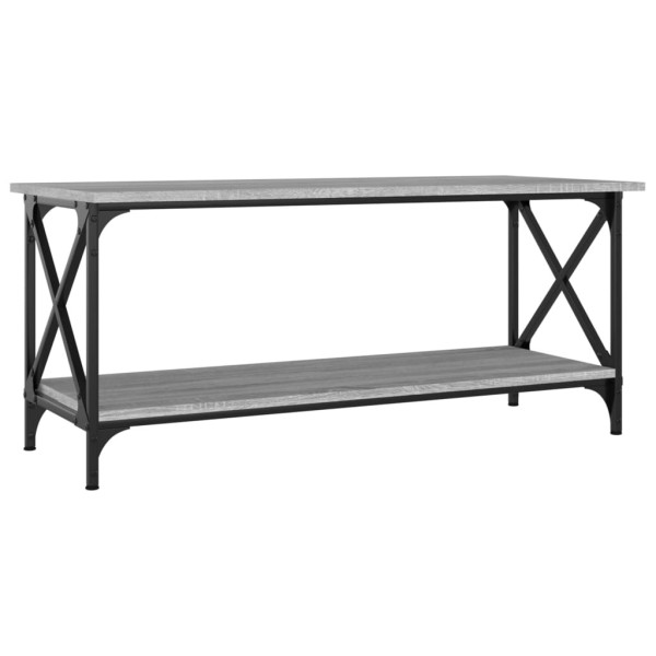 Stolik Kawowy Ława Stół Szary 100x45x45 Półka Do Salonu Do Pokoju 735247