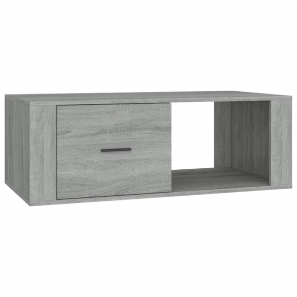 Stolik Kawowy Ława Stół Szary 100x50.5x35 Szuflady Półka Do Salonu 731792
