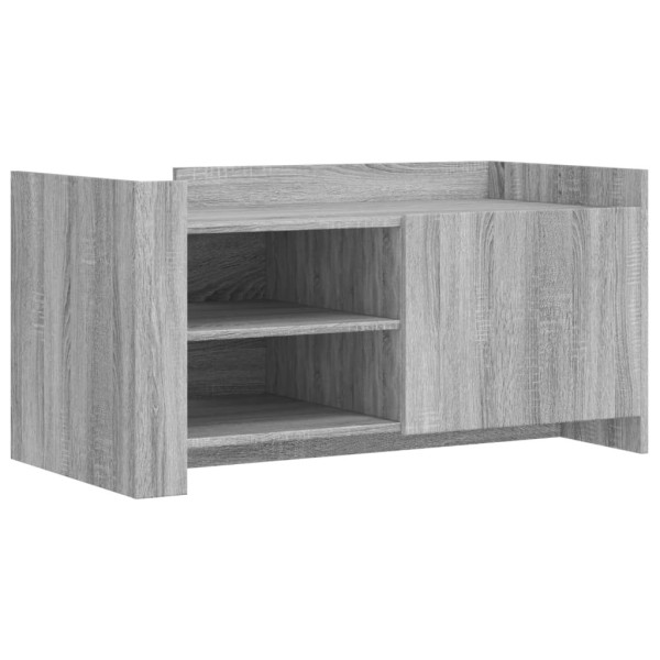 Stolik Kawowy Ława Stół Szary 100x50x50 Drzwiczki Do Salonu Do Pokoju 730070