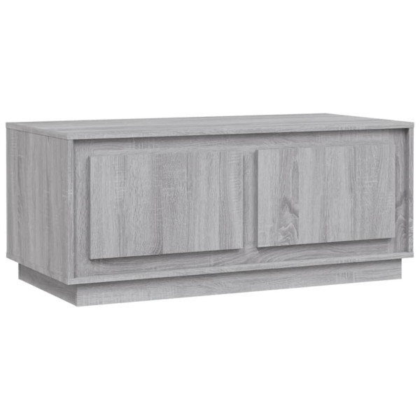 Stolik Kawowy Ława Stół Szary 102x50x44 Drzwiczki Do Salonu Do Pokoju 736276