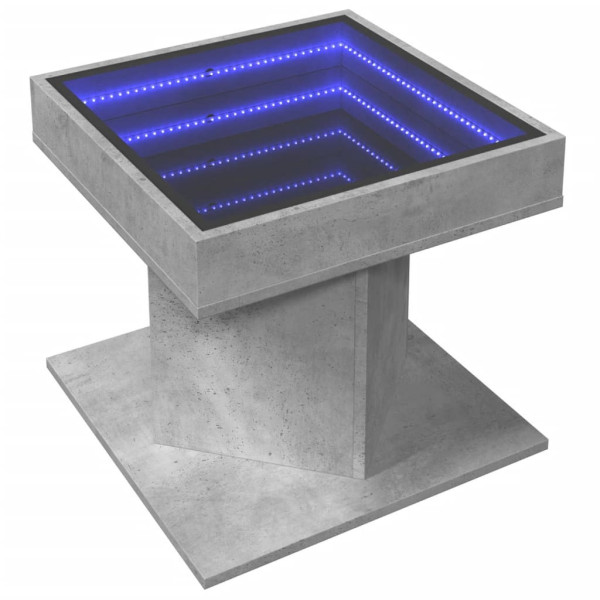 Stolik Kawowy Ława Stół Szary 50x50x45 Oświetlenie Led Do Salonu Do Pokoju 735859