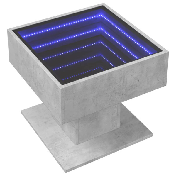 Stolik Kawowy Ława Stół Szary 50x50x45 Oświetlenie Led Do Salonu Do Pokoju 735760