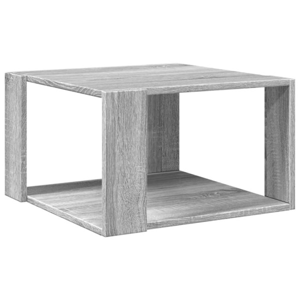 Stolik Kawowy Ława Stół Szary 51.5x51.5x30 Półka Do Salonu Do Pokoju 727267