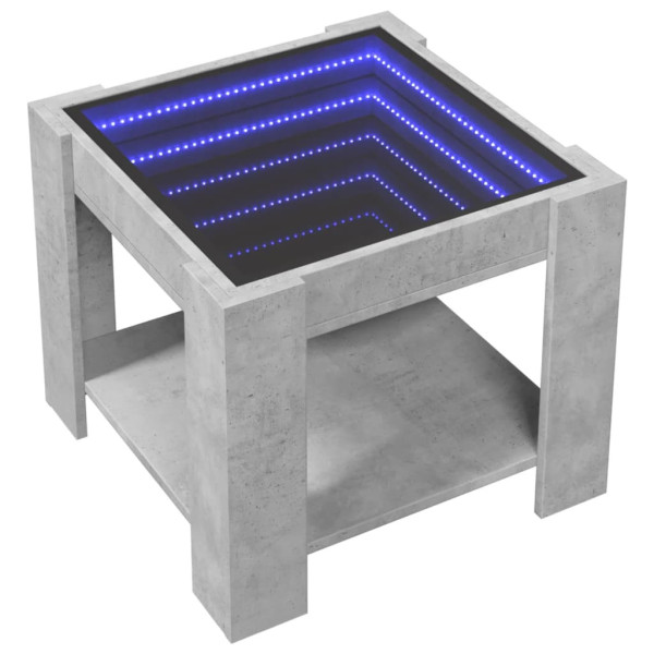 Stolik Kawowy Ława Stół Szary 53x53x45 Oświetlenie Led Do Salonu Do Pokoju 735263