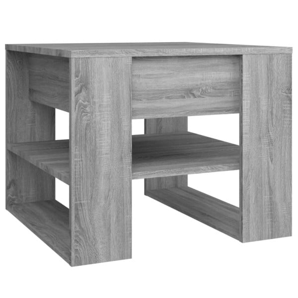 Stolik Kawowy Ława Stół Szary 55.5x55x45 Półka Do Salonu Do Pokoju 736446