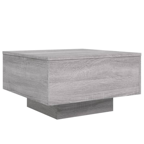 Stolik Kawowy Ława Stół Szary 55x55x31 Oświetlenie Led Do Salonu Do Pokoju 732461