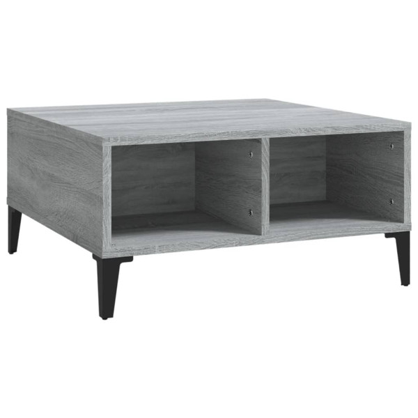 Stolik Kawowy Ława Stół Szary 60x60x30 Półka Do Salonu Do Pokoju 735322