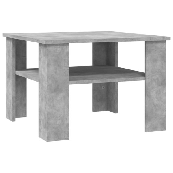 Stolik Kawowy Ława Stół Szary 60x60x42 Półka Do Salonu Do Pokoju 730093