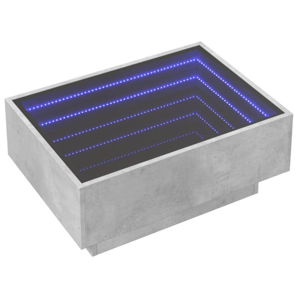 Stolik Kawowy Ława Stół Szary 70x50x30 Oświetlenie Led Do Salonu Do Pokoju 735661