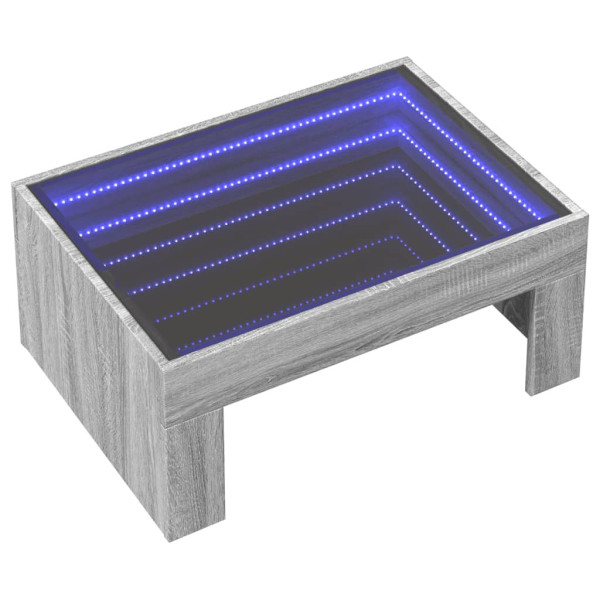 Stolik Kawowy Ława Stół Szary 70x50x30 Oświetlenie Led Do Salonu Do Pokoju 736480