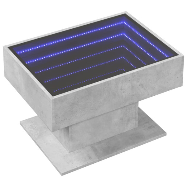 Stolik Kawowy Ława Stół Szary 70x50x45 Oświetlenie Led Do Salonu Do Pokoju 735416