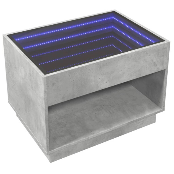 Stolik Kawowy Ława Stół Szary 70x50x50 Oświetlenie Led Do Salonu Do Pokoju 736211