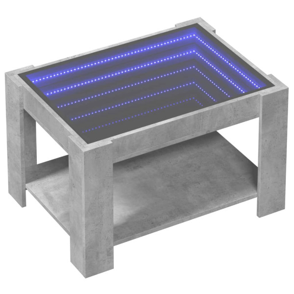 Stolik Kawowy Ława Stół Szary 73x53x45 Oświetlenie Led Do Salonu Do Pokoju 735524