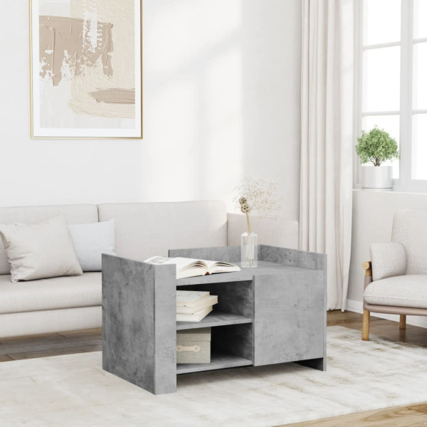 Stolik Kawowy Ława Stół Szary 80x50x50 Drzwiczki Do Salonu Do Pokoju 730114