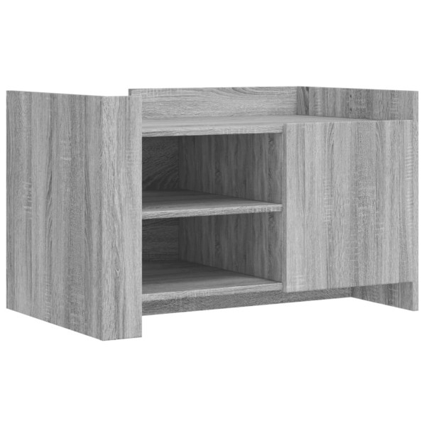 Stolik Kawowy Ława Stół Szary 80x50x50 Drzwiczki Do Salonu Do Pokoju 730083