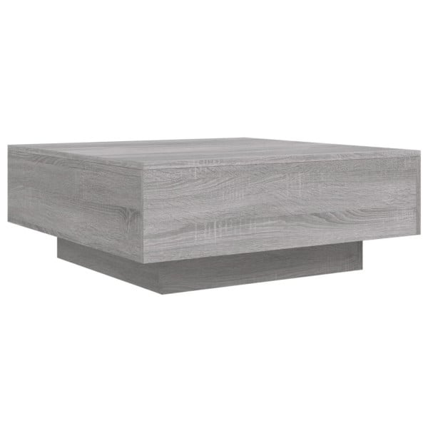 Stolik Kawowy Ława Stół Szary 80x80x31 Oświetlenie Led Do Salonu Do Pokoju 735071