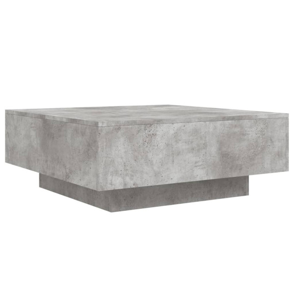 Stolik Kawowy Ława Stół Szary 80x80x31 Podświetlenie Led Do Salonu 735016