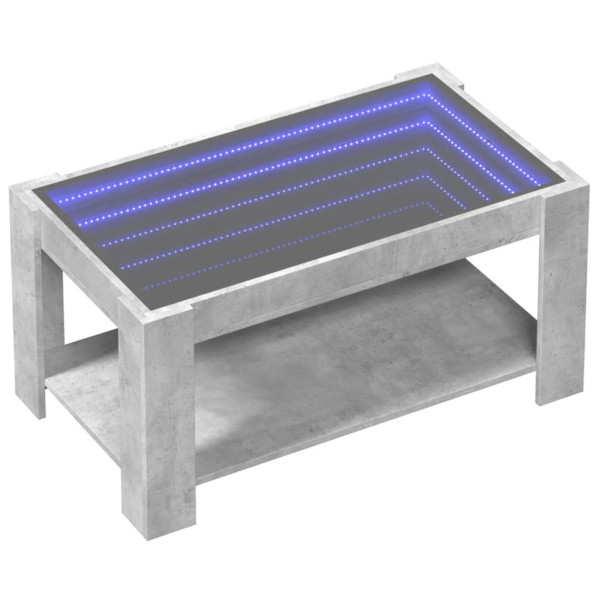Stolik Kawowy Ława Stół Szary 93x53x45 Oświetlenie Led Do Salonu Do Pokoju 736143