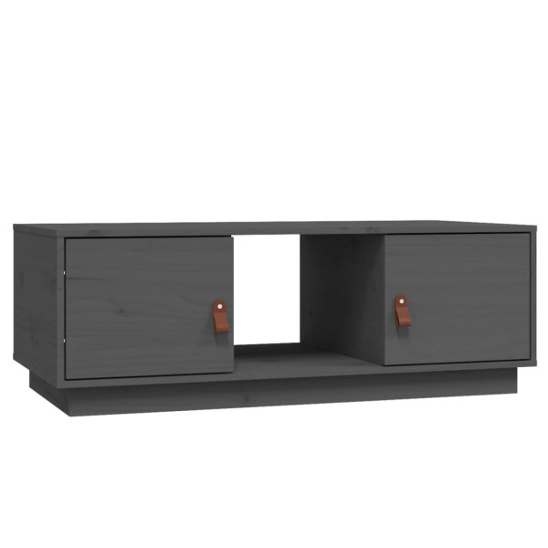 Stolik Kawowy Ława Stół Szary Drewniany 100x50x35 Przegrody Do Salonu 735628