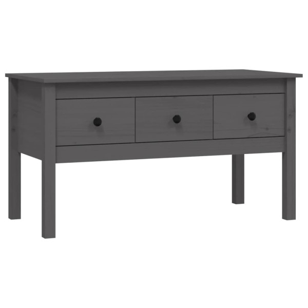 Stolik Kawowy Ława Stół Szary Drewniany 102x49x55 Szuflady Do Salonu 735761