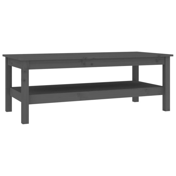 Stolik Kawowy Ława Stół Szary Drewniany 110x50x40 Półka Do Salonu Do Pokoju 735242