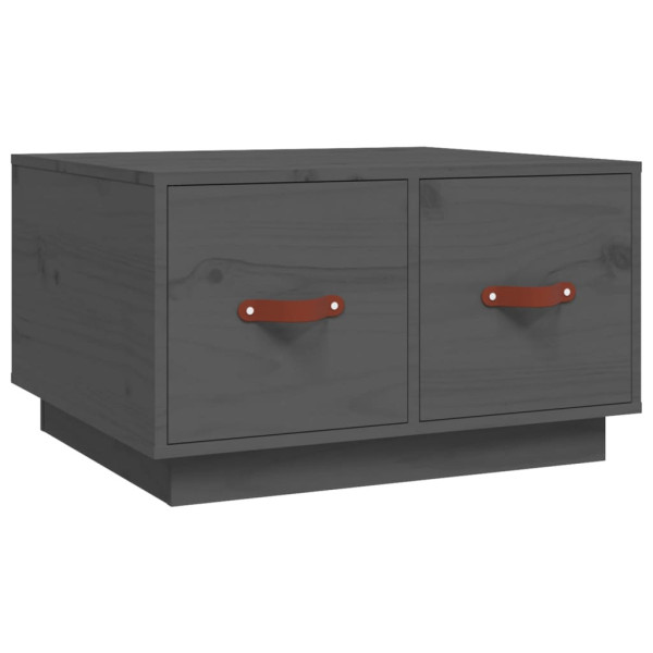 Stolik Kawowy Ława Stół Szary Drewniany 60x53x35 Szuflady Do Salonu 730474