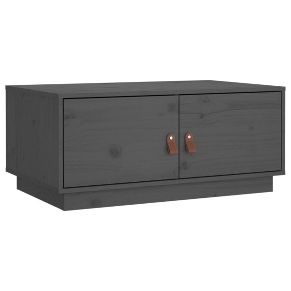 Stolik Kawowy Ława Stół Szary Drewniany 80x50x35 Schowki Do Salonu 730113