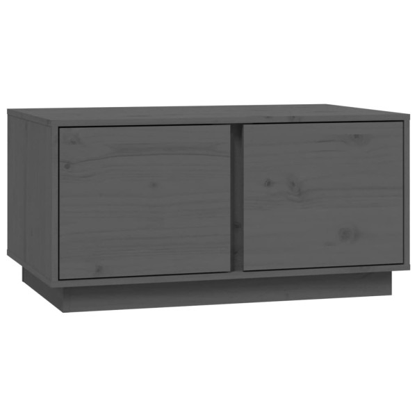 Stolik Kawowy Ława Stół Szary Drewniany 80x50x40 Półka Drzwiczki Do Salonu 735288