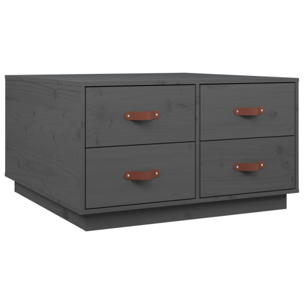 Stolik Kawowy Ława Stół Szary Drewniany 80x80x45 Szuflady Do Salonu 736200