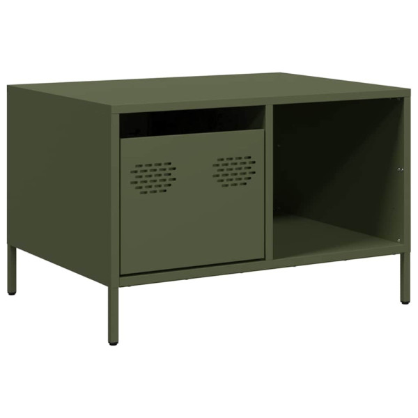 Stolik Kawowy Ława Stół Zielony Metalowy 68.5x50x43.5 Przegroda Szuflada 736117