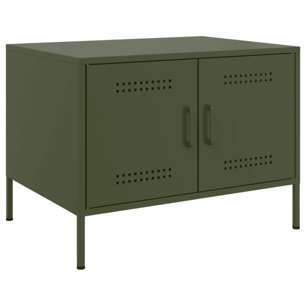 Stolik Kawowy Ława Stół Zielony Metalowy 68x50x50.5 Drzwiczki Do Salonu 736087