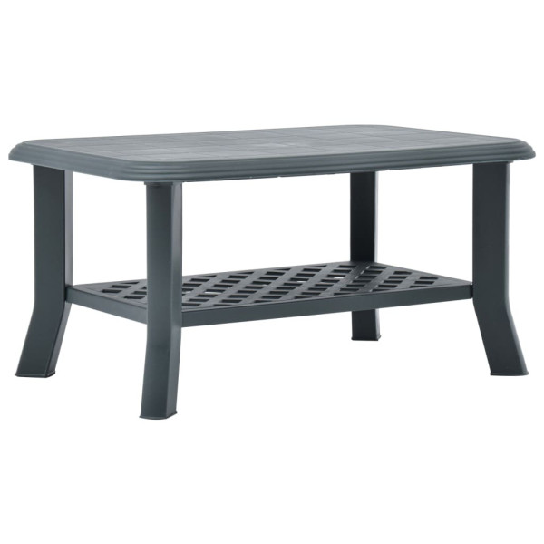 Stolik Kawowy Ława Stół Zielony Plastikowy 90x60x46 Półka Do Salonu 736171