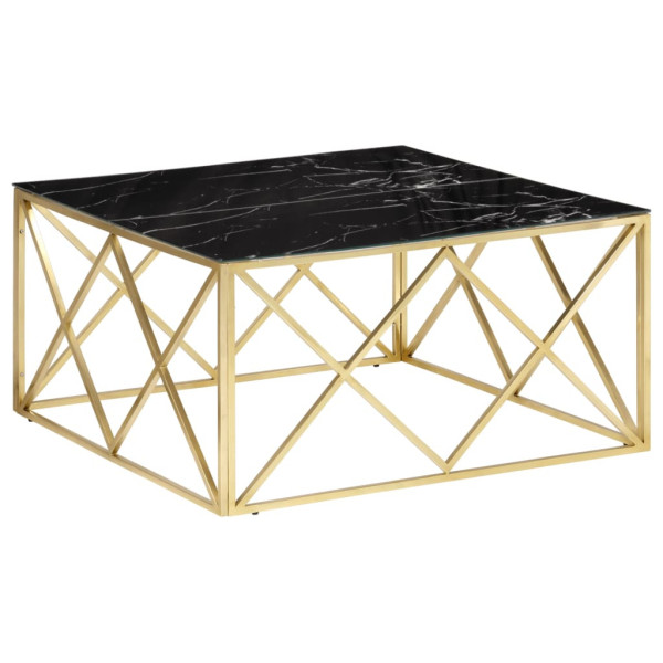 Stolik Kawowy Ława Stół Złoty Metalowy 100x100x50 Do Salonu Do Pokoju 731689