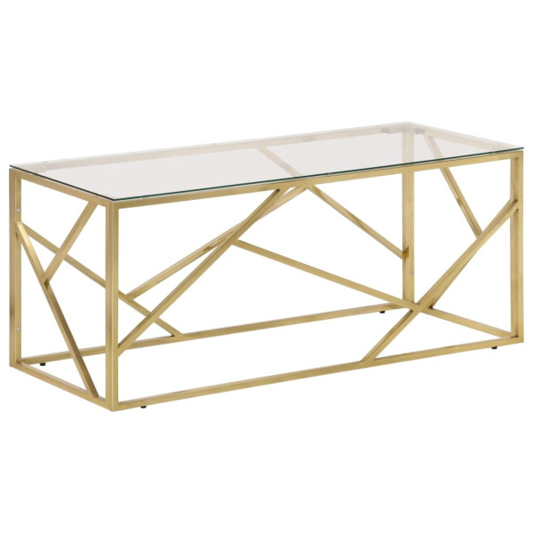 Stolik Kawowy Ława Stół Złoty Metalowy 110x45x45 Do Salonu Do Pokoju 737935