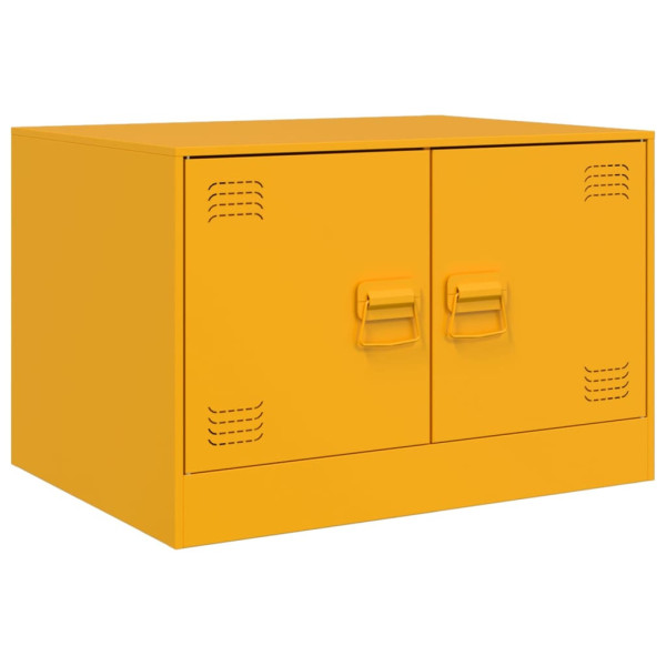 Stolik Kawowy Ława Stół Żółty Metalowy 67x50x44 Drzwiczki Do Salonu 736060