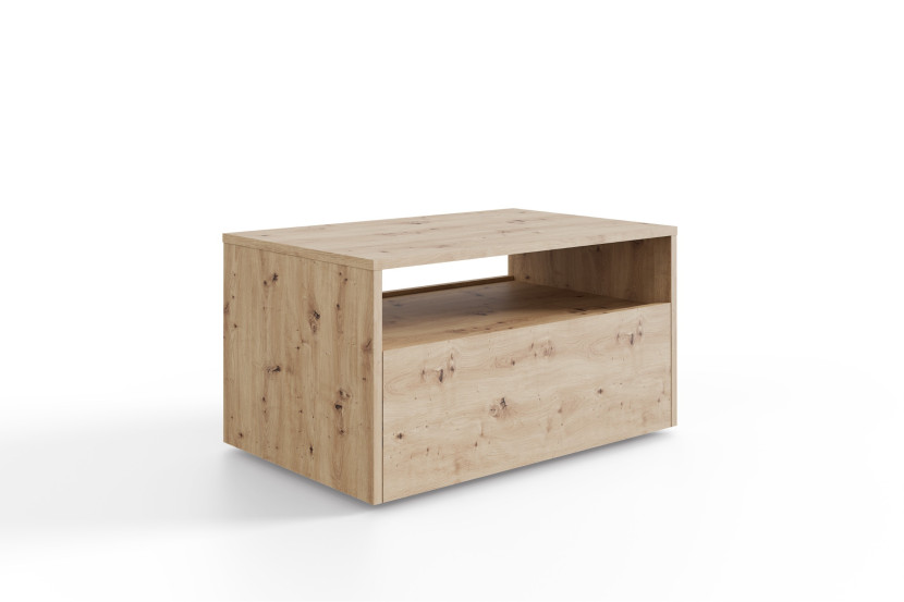 Stolik kawowy LINO Dąb Artisan na kółkach z szufladą nowoczesna ława 1021451
