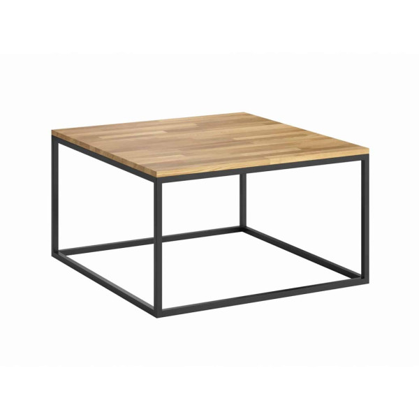 Stolik kawowy loft z dębowym blatem 80x80cm 328528