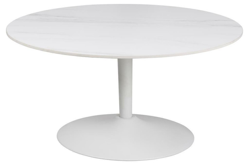 STOLIK KAWOWY Malta 60cm biały imitujący marmur CERAMICZNY 293928