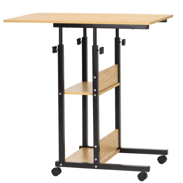 Stolik kawowy na kółkach z regulacją 76-86 cm biurko mobilne pod laptopa 861230